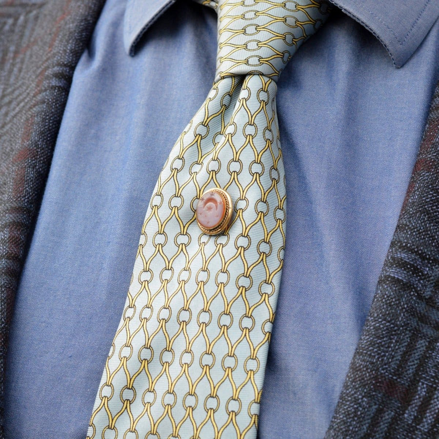 Viktorianische Krawattennadel aus Karneol, 9 Karat Gold, mit Mondsichel und Sternen, perfektes Geschenk für eine Hochzeit oder eine neue Beziehung.