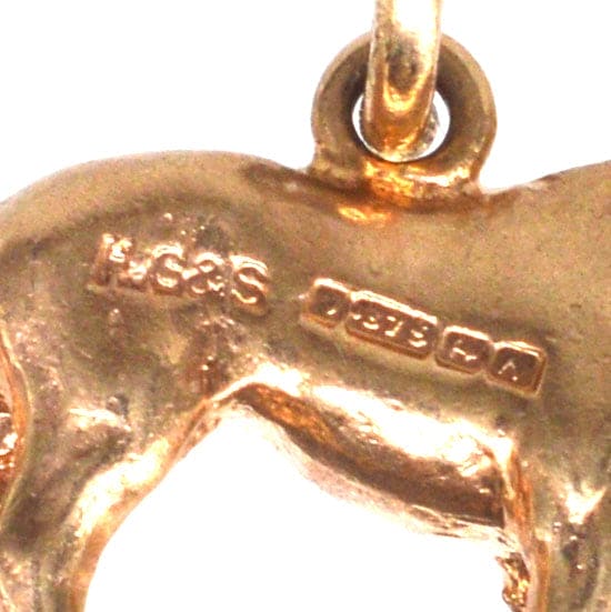 Vintage 9ct Gold Pferd Charme Anhänger, schön gestempelt, im Jahr 1962 von Henry Griffith & Son gemacht.