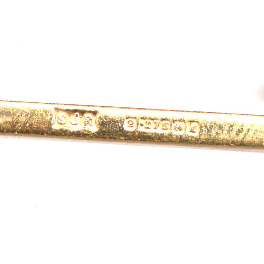 1960 9ct Gold Plain apartment Bar Brooch | Parkin and Gerrish | Antique & Vintage Jewellery