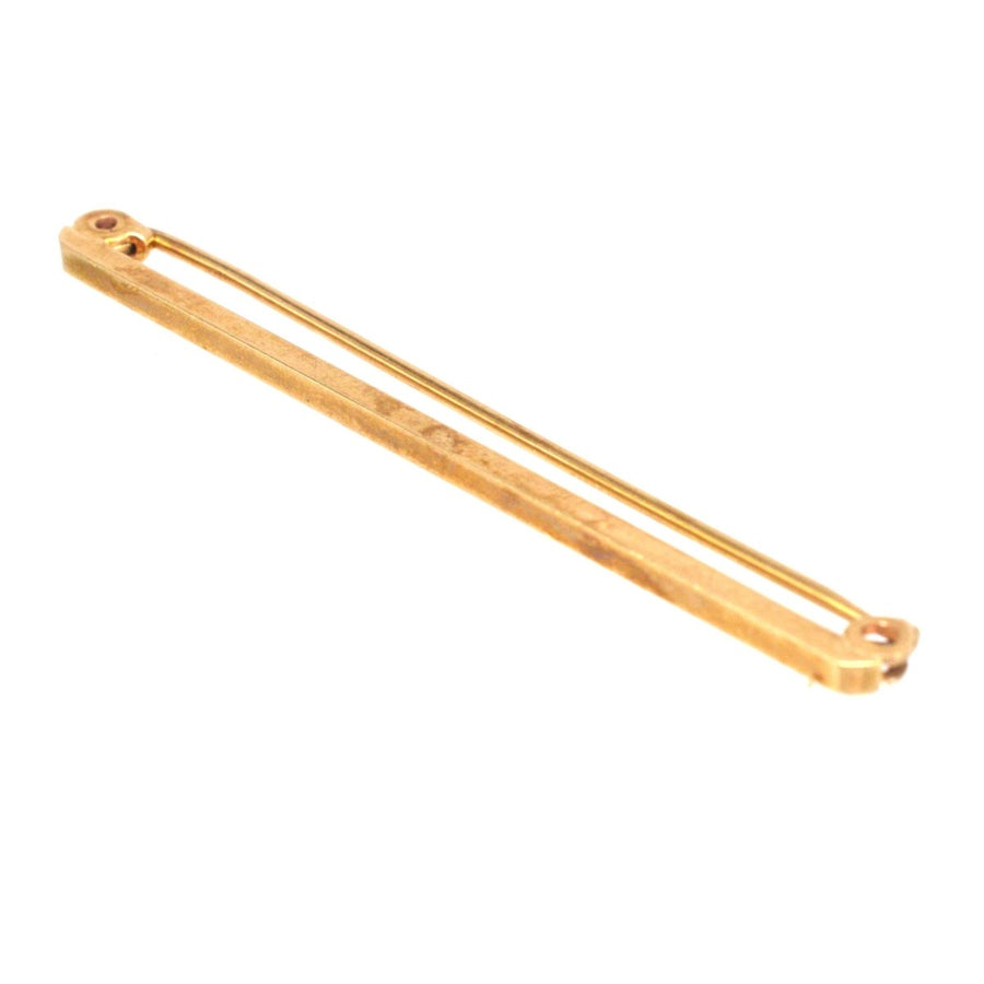 1960 9ct Gold Plain apartment Bar Brooch | Parkin and Gerrish | Antique & Vintage Jewellery