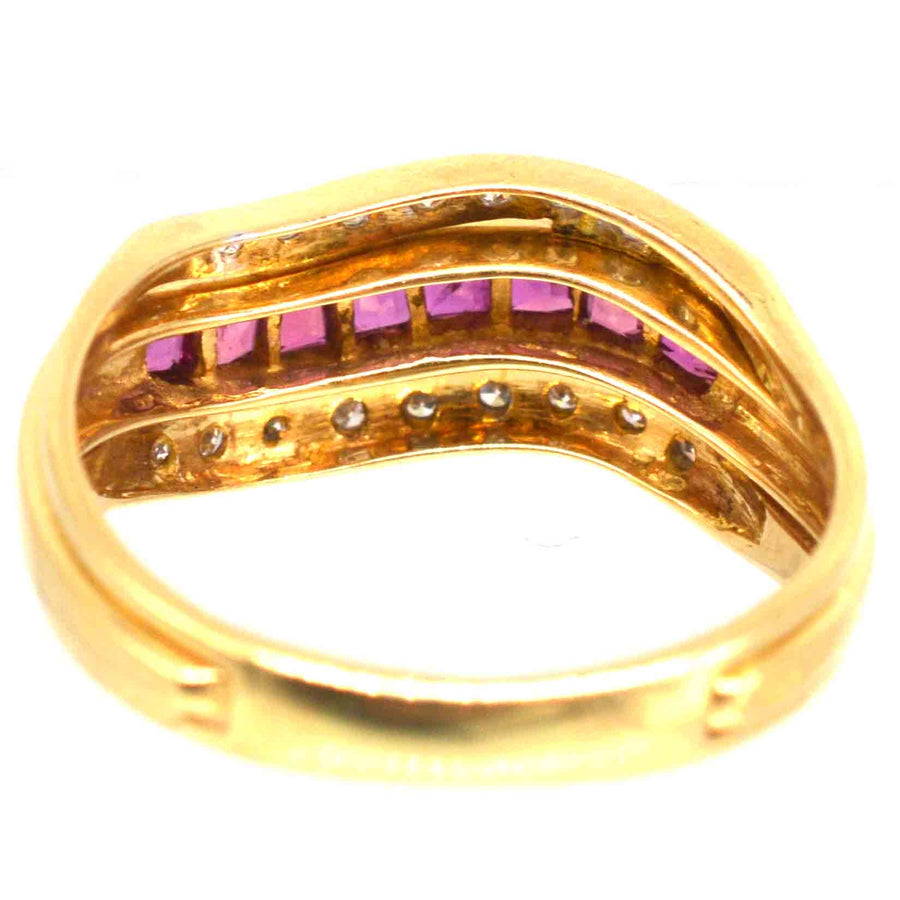 Retro 18ct Gold Tutti Frutti Interchangeable Diamond, Sapphire, Ruby & Emerald Ring