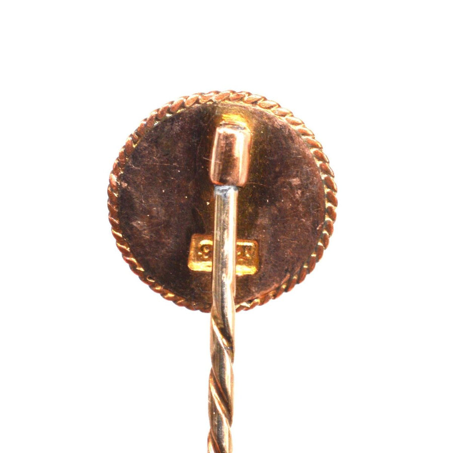 Early 20th Century 9ct Gold Pearl apartment Circle Tie Pin | Parkin and Gerrish | Antique & Vintage Jewellery