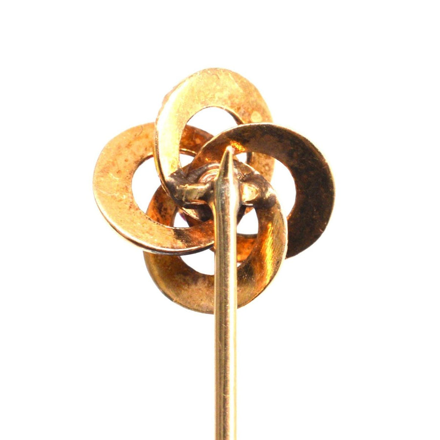 Victorian 15ct Gold Ruby Twist Knot Tie Pin | Parkin and Gerrish | Antique & Vintage Jewelry