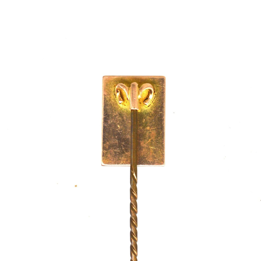 Victorian 18ct Gold & Enamel 'Queen of Spades' Playing Card Novelty Tie Pin | Parkin and Gerrish | Antique & Vintage Jewelry