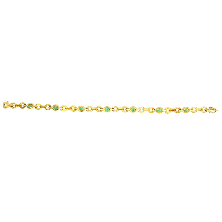 Vintage 18ct Gold and Emerald Bracelet | Parkin and Gerrish | Antique & Vintage Jewelry