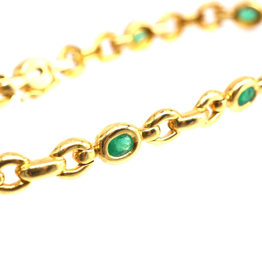 Vintage 18ct Gold and Emerald Bracelet | Parkin and Gerrish | Antique & Vintage Jewelry