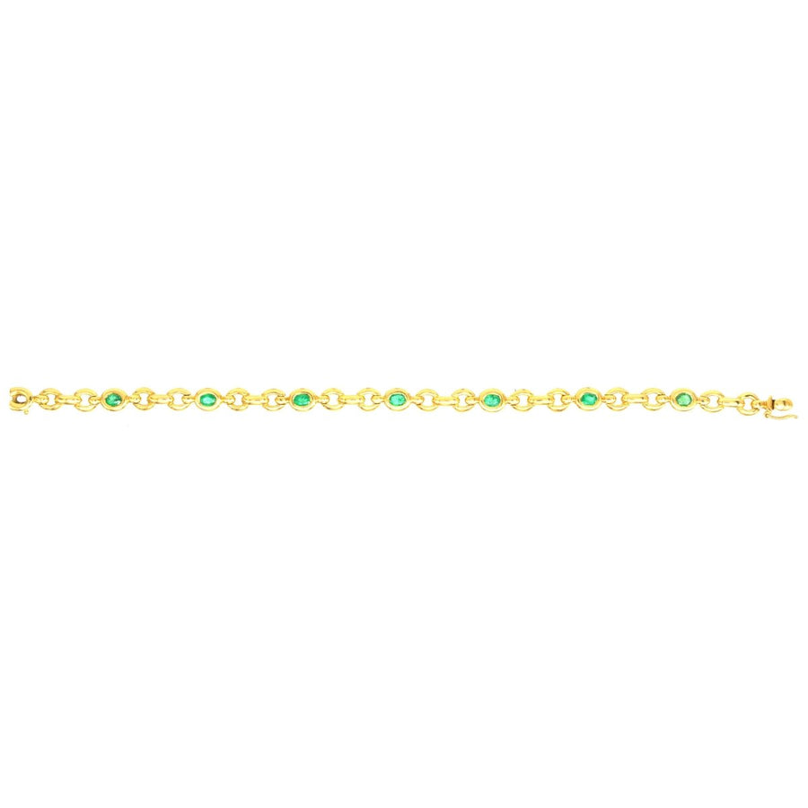 Vintage 18ct Gold and Emerald Bracelet | Parkin and Gerrish | Antique & Vintage Jewelry
