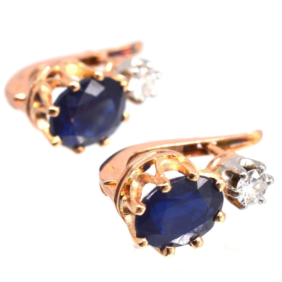 Vintage 18ct Gold Sapphire and Diamond Earrings | Parkin and Gerrish | Antique & Vintage Jewelry