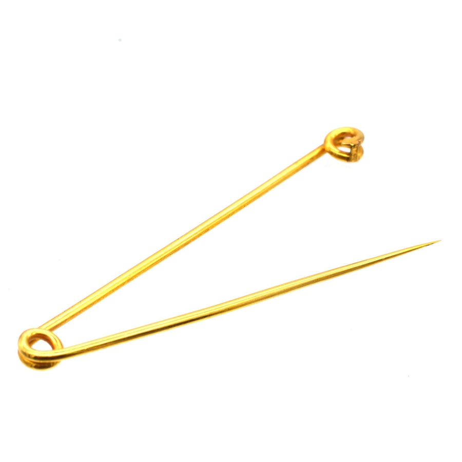 Large Victorian 9ct gold stock safety pin brooch, a blend of historical elegance and functional design.