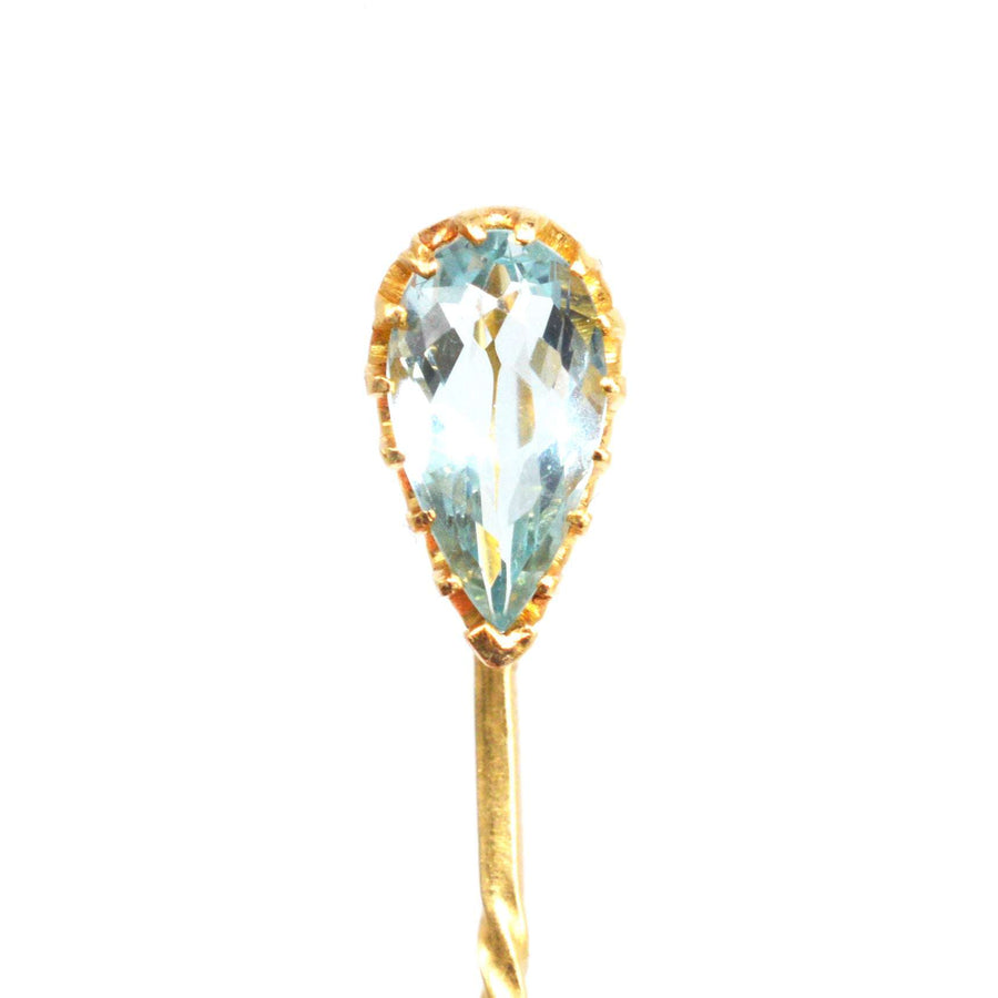爱德华时代 18K 金海蓝宝石领带夹