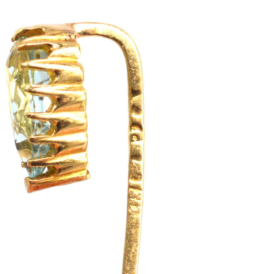 爱德华时代 18K 金海蓝宝石领带夹