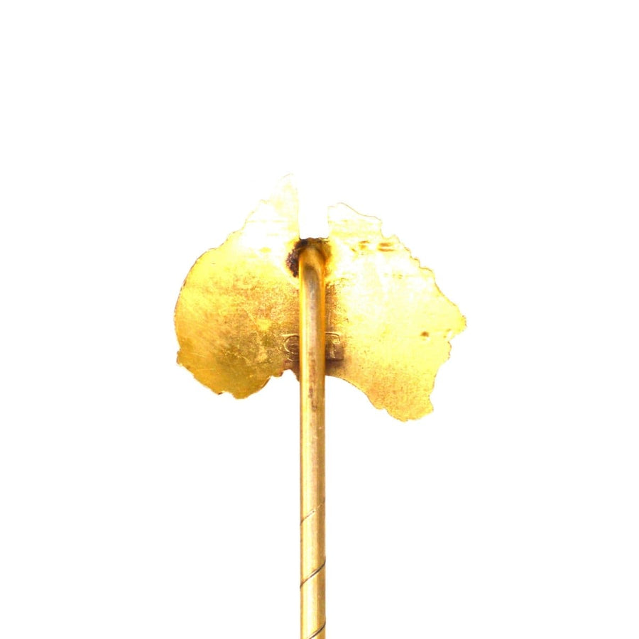 9ct gold tie pin shaped like Australia, showcasing the continent's unique outline, ideal souvenir for travelers.