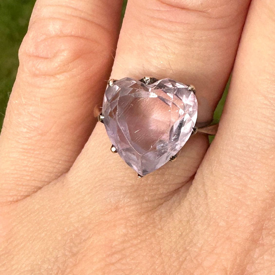 Heart shaped amethyst ring in 9ct gold, perfect for engagements or February birthdays.