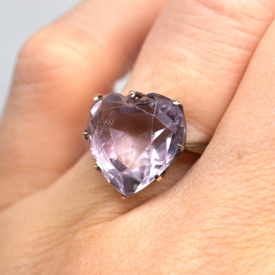 Heart-shaped amethyst ring in 9ct gold, ideal for engagements or February birthdays.